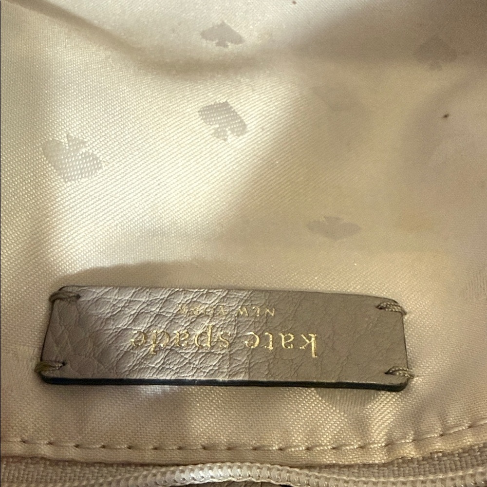 Kate Spade Pebbled Leather Colorblock Satchel in Gray/Cream/Black 🖤with Dust Bag - Picture 11 of 13